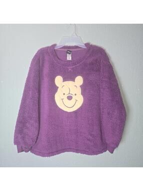 Disney Winnie the Pooh Purple Sherpa Sweatshirt sz M